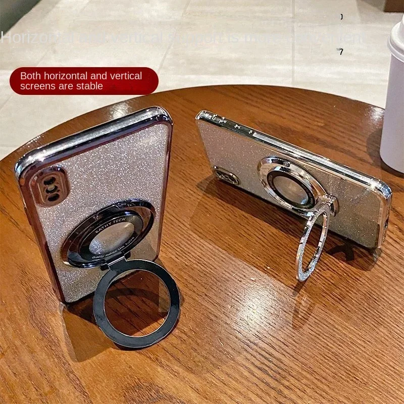 Luxurious Soft Bling Glitter Ring Magnetic Protective Back Cover Case