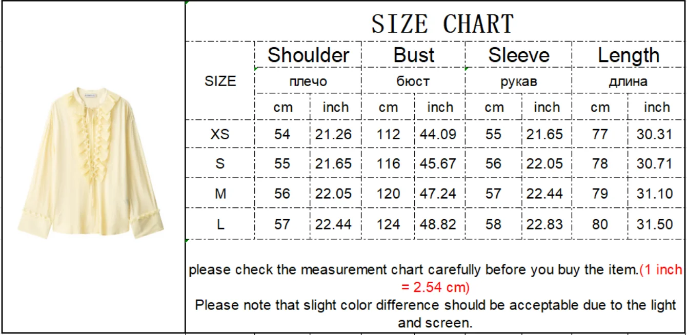 Description Picture 2 of itemTFMLN Women Ruffles Lace-up Shirts Skirt Set Casual Fashion Loose Long Sleeve V Neck Summer Blouse Midi Skirt Lady Holiday Suit
