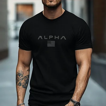 T-shirt sportiva da uomo per fitness all'aperto, casual, girocollo, a maniche corte, vestibilità ampia, alla moda, per palestra, estiva, ad asciugatura rapida, per corsa