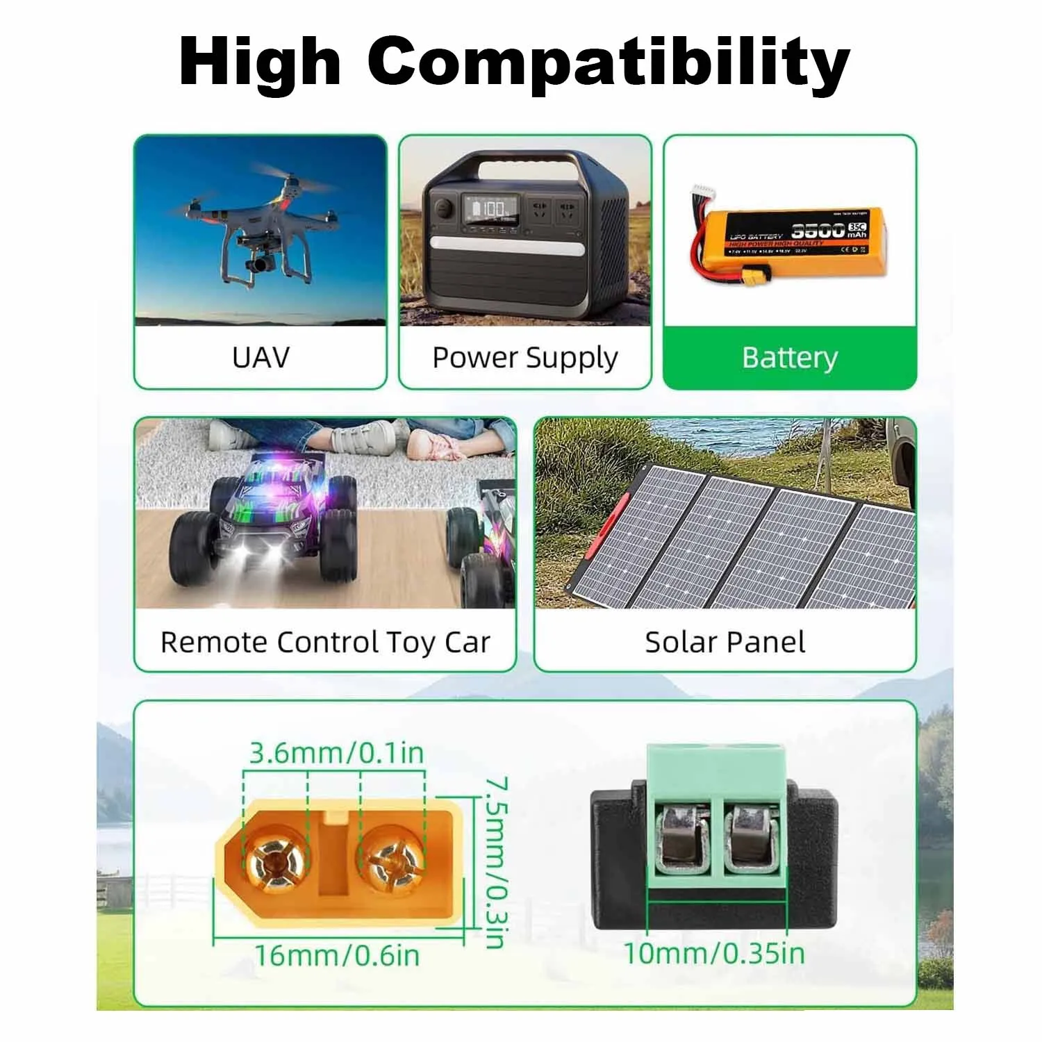 Connecteur XT60 femelle avec cosses et tournevis, idéal pour drone FPV.
