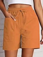 Women's High Waist 4 Inch Shorts Summer - Loose Fit Casual Shorts with Pockets, Solid Color Bermuda Shorts for Outfits - Image 6