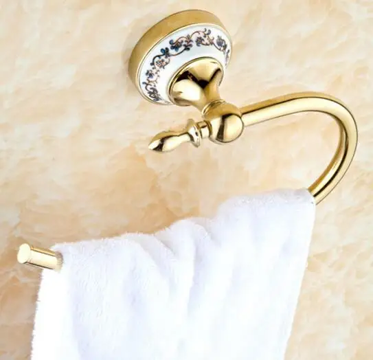 1PC Brass Hand Towel Round Holder Ring Kitchen Bathroom Hardware Accessory KG