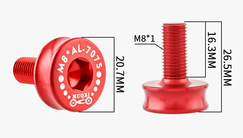 Description Picture 3 of itemMUQZI 2pcs Bottom Bracket Screw M8 Bike Square Tapered Bottom Bracket Bolts Crank Arm Waterproof Screw for Brompton