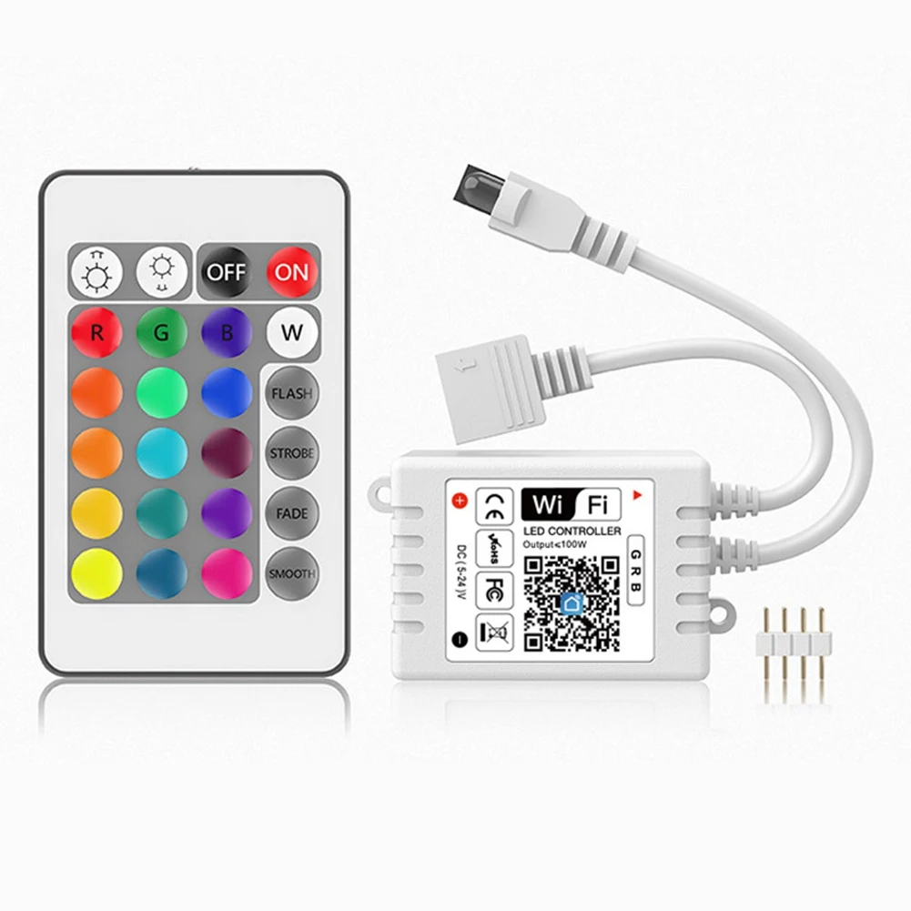 WiFi RGB LED Controller Smart WiFi LED Strip Light Controller with Remote, Works with RGB LED Strip Light