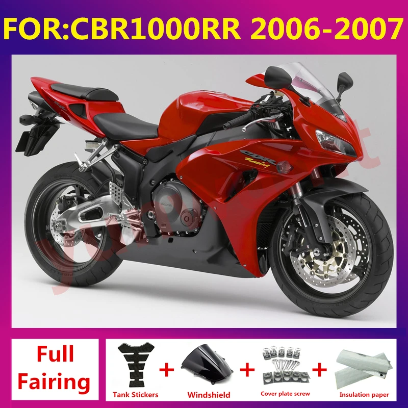 

For CBR1000RR CBR 1000RR CBR1000 RR 2006 2007 Motorcycle Injection full Fairing Kit fit Bodywork fairings zxmt set red black