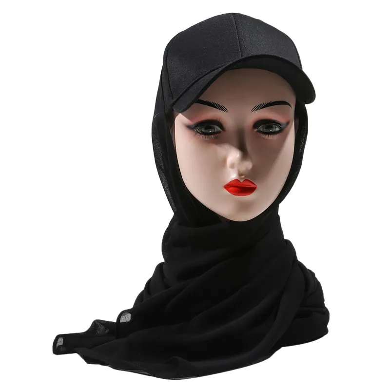 

Ladies Baseball Hat Hijab Shawl Instant Female Bandana Turban 2022 New Fashion Wear Peaked Cap Sunscreen Shawl Scarf Women
