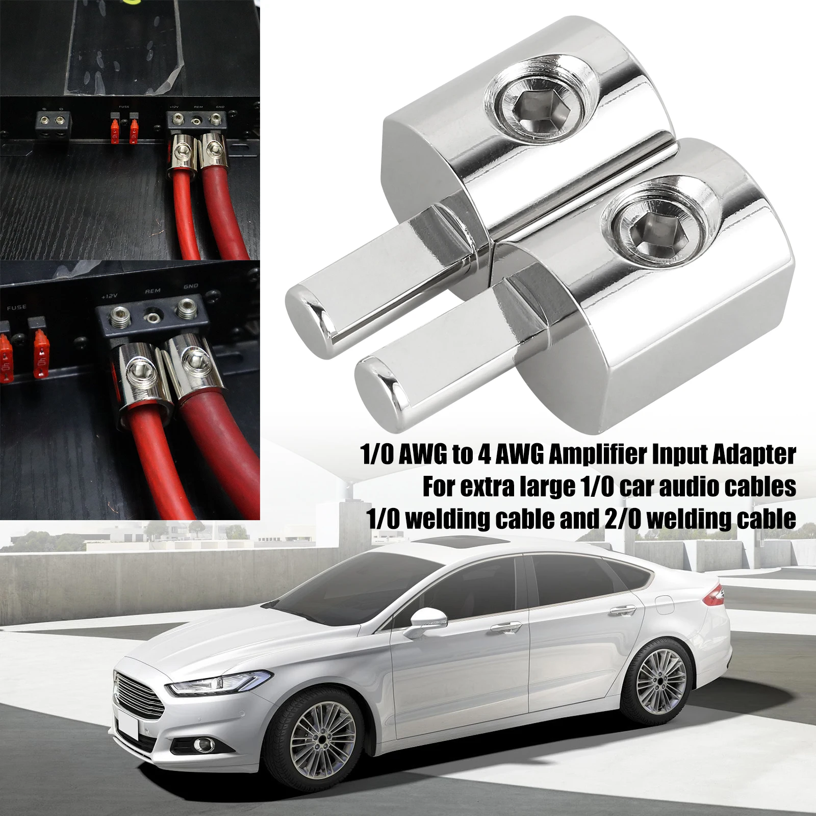 2pcs Car Audio Gauge Power Ground Wire Car Audio Modified Power Amplifier Pure Copper Terminal Supply FOR Amp car stereo car accessories cable audio cables