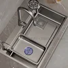 Gray Stainless Steel Kitchen Sink Large Capacity Single Bowl Thickened Handmade Multifunctional Basin With Multiple Accessories 1