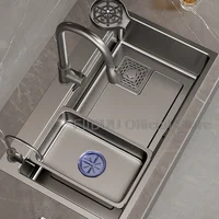Gray Stainless Steel Kitchen Sink Large Capacity Single Bowl Thickened Handmade Multifunctional Basin With Multiple Accessories 1