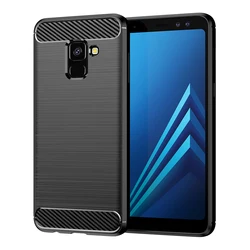 Carbon Fiber Soft Bumper Shockproof TPU Case Cover - Galaxy A7 (2017) (Black)