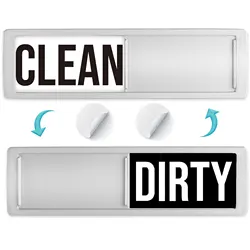 Reversible Dishwasher Magnet Sign - Stylish Kitchen Decor with Easy-to-Read Shutter Slide (Silver)