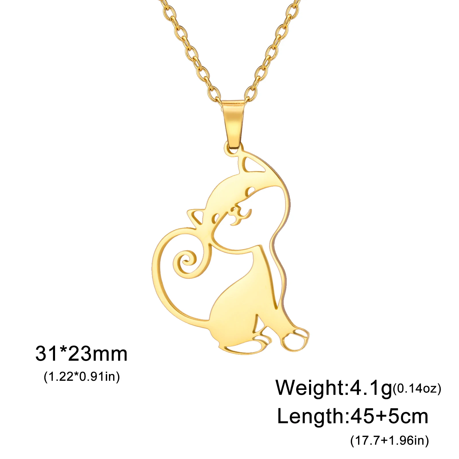 Cute Sassy Cat Necklace for Women Stainless Steel Chain - PeticaDeals