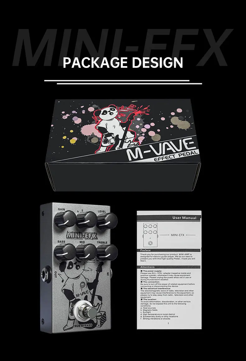 M-VAVE MINI-EFX エレキギター マルチエフェクトペダル 4