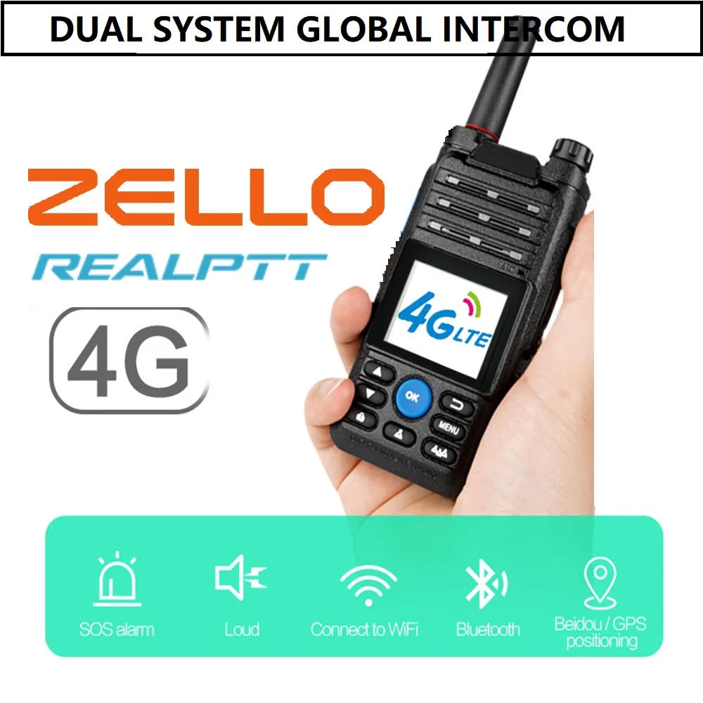 New POC Radio Real Ptt Zello Walkie Talkie 100 Km Amateur Android Two Way  Radio Fishing Network Transceiver Interphone