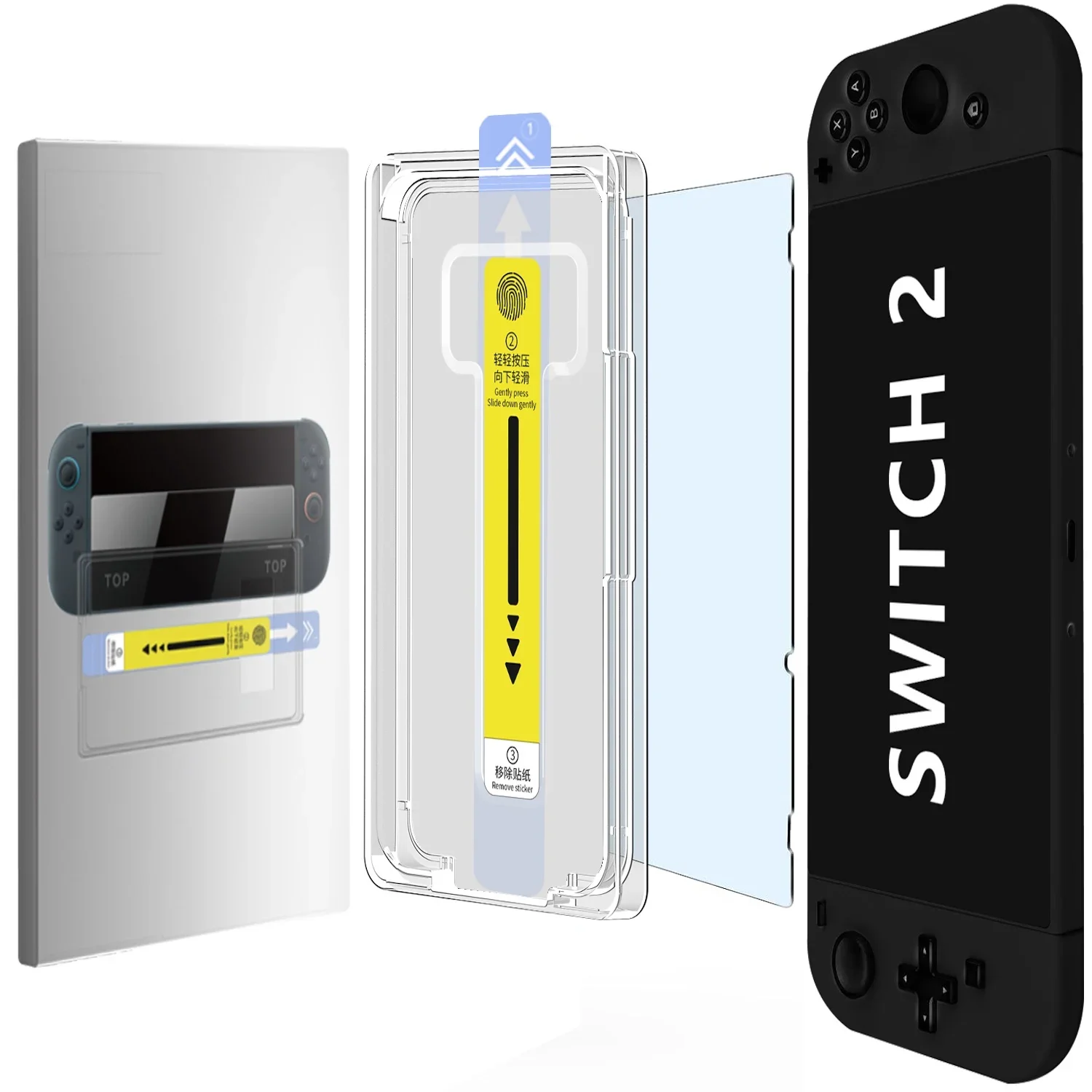 Nintendo Switch2용 정렬 키트가 포함된 강화 유리 화면 보호기, 9H 경도, 버블 프리, 긁힘 방지 먼지 없음 8인치 2025
