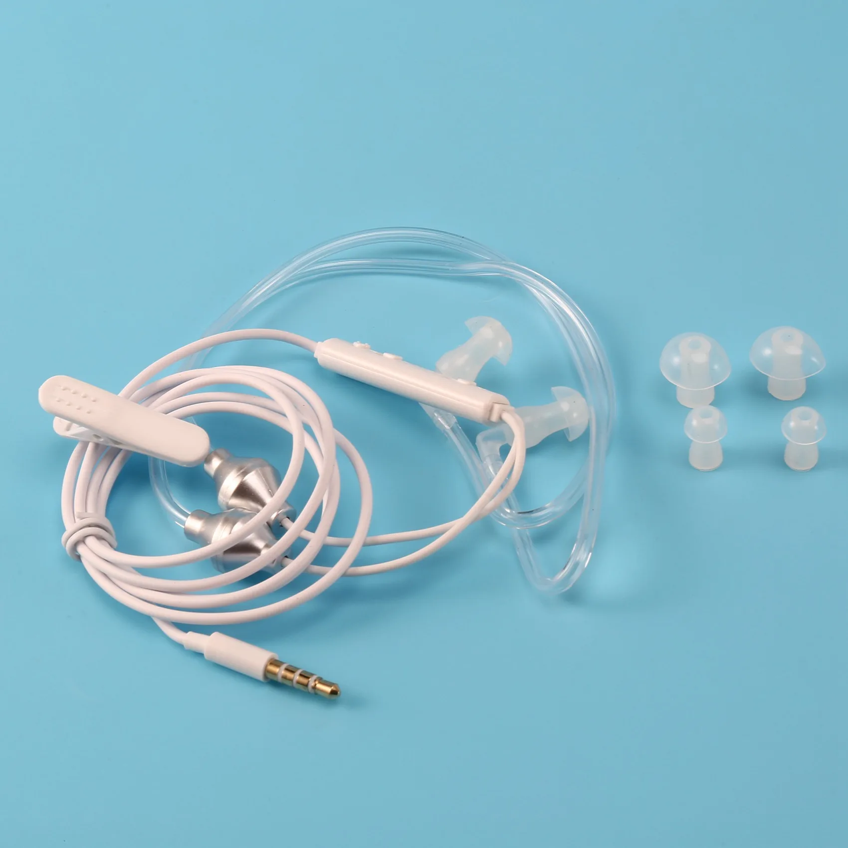 Auricolari binaurali anti-radiazioni Cuffie stereo con microfono Auricolari acustici universali con tubo dell'aria con cancellazione del rumore da 3,5 mm - Image 6