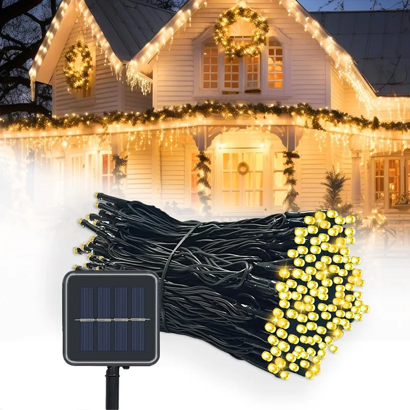 Solar-Powered LED Fairy String Lights - Waterproof Outdoor Decorative Garland