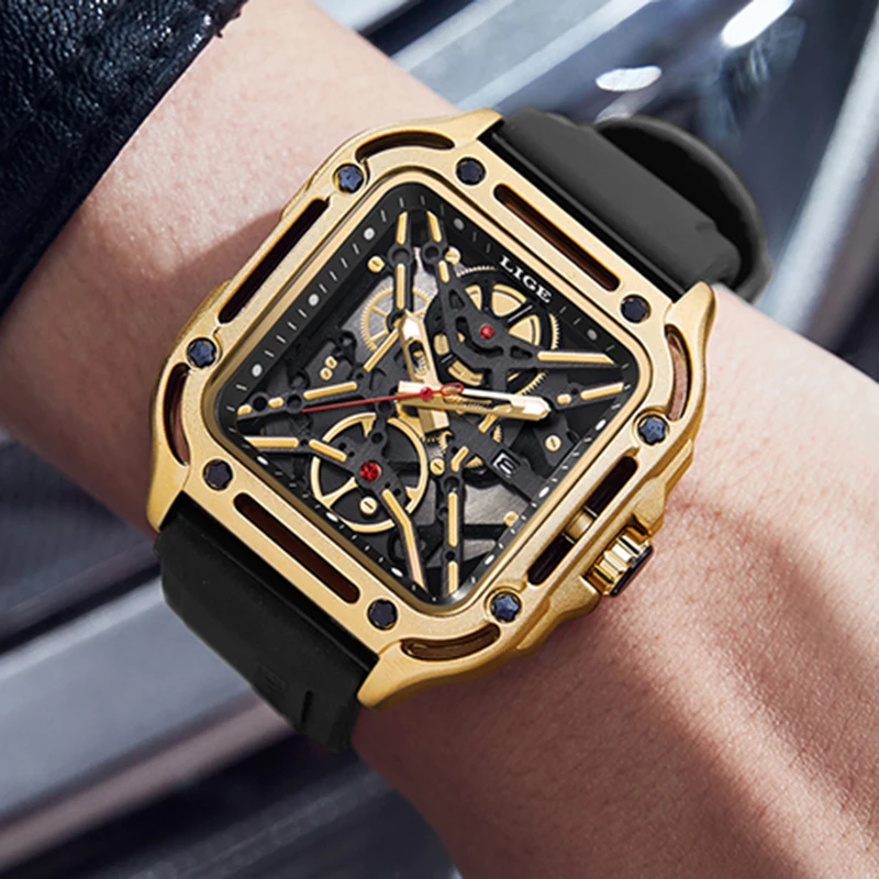 LIGE Military Men's Watch Stainless Steel Band Date Mens Business Male Watches Waterproof Luxuries Men Wrist Watches for Men