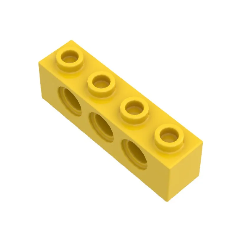 100pcs MOC 기술 부품 입자 두꺼운 빌딩 블록 3701 1x4 3 개의 구멍 천공 3701 벽돌 조립 빔 아이 장난감