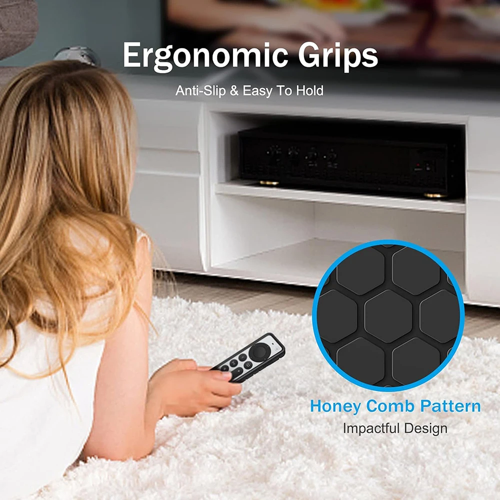 Protective Case for Apple TV Siri Remote-Silicone Cover for Apple TV 4K / HD Siri Remote Controller (2nd / 3rd Gen)