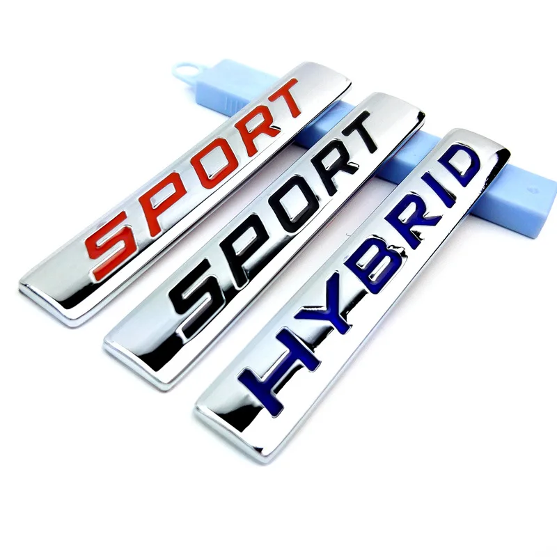 

3D Metal Black Blue Red Logo SPORT HYBRID Emblem Car Fender Badge Trunk Decal SPORT HYBRID Stikcer Accessories