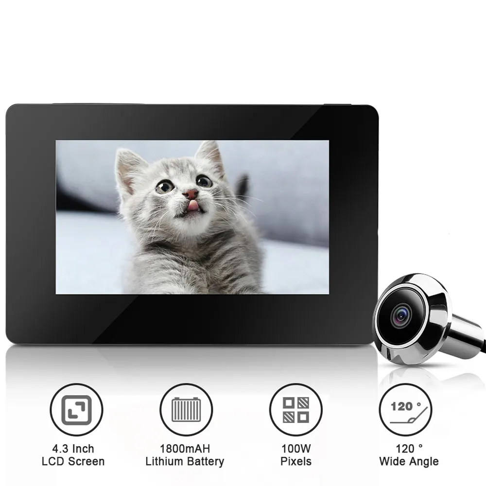 

Cat Eye Doorbell Camera 120° LCD 100W Pixel Smart Doorbell Outdoor Surveillance Camera