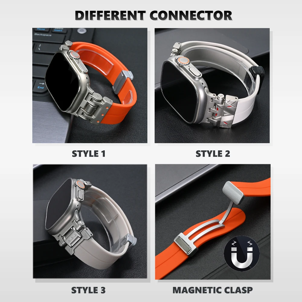 Magnetic Silicone Loop Bracelet Strap