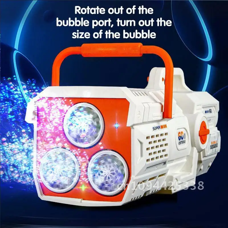 60 Holes Bubble Gun LED Light Electric Automatic Rocket Soap Bubble Machine Toys for Kids Outdoor Wedding Party Children's Gifts 5