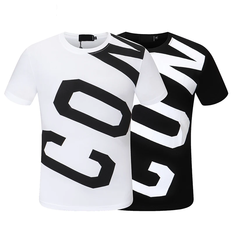 

2022 new European and American men's simple icon printed t-shirt men's 100% cotton short sleeve round neck fashionable summer