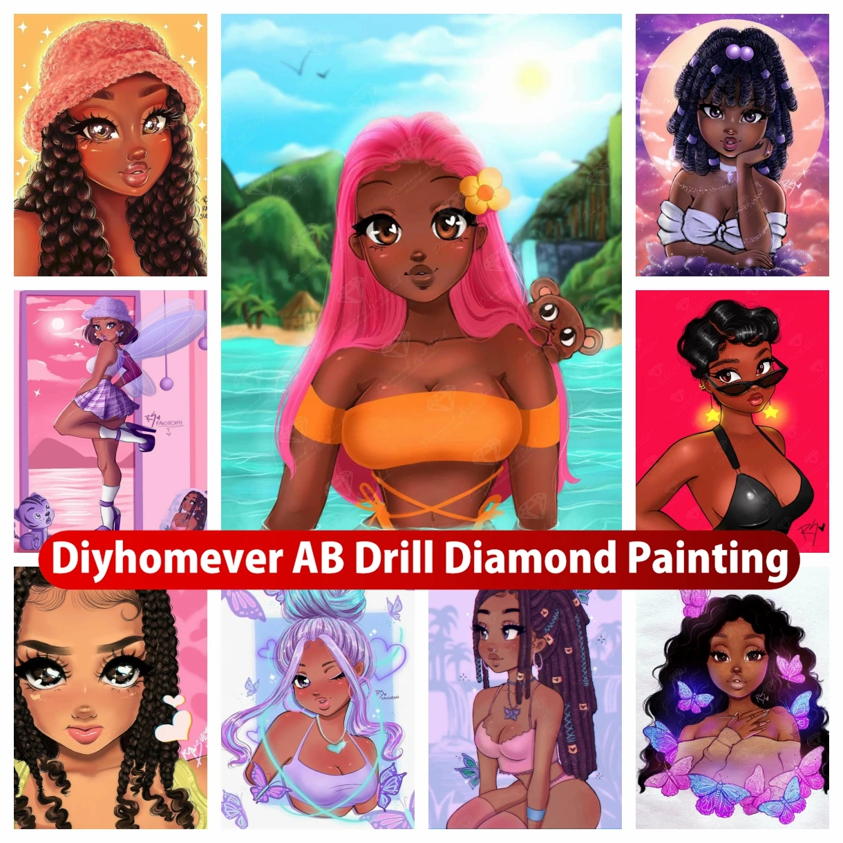 Cartoon Girl 5D DIY AB Diamond Painting Embroidery Fantasy Cute Beauty Cross Stitch Mosaic Handicraft Pictures Craft Home Decor diamond painting