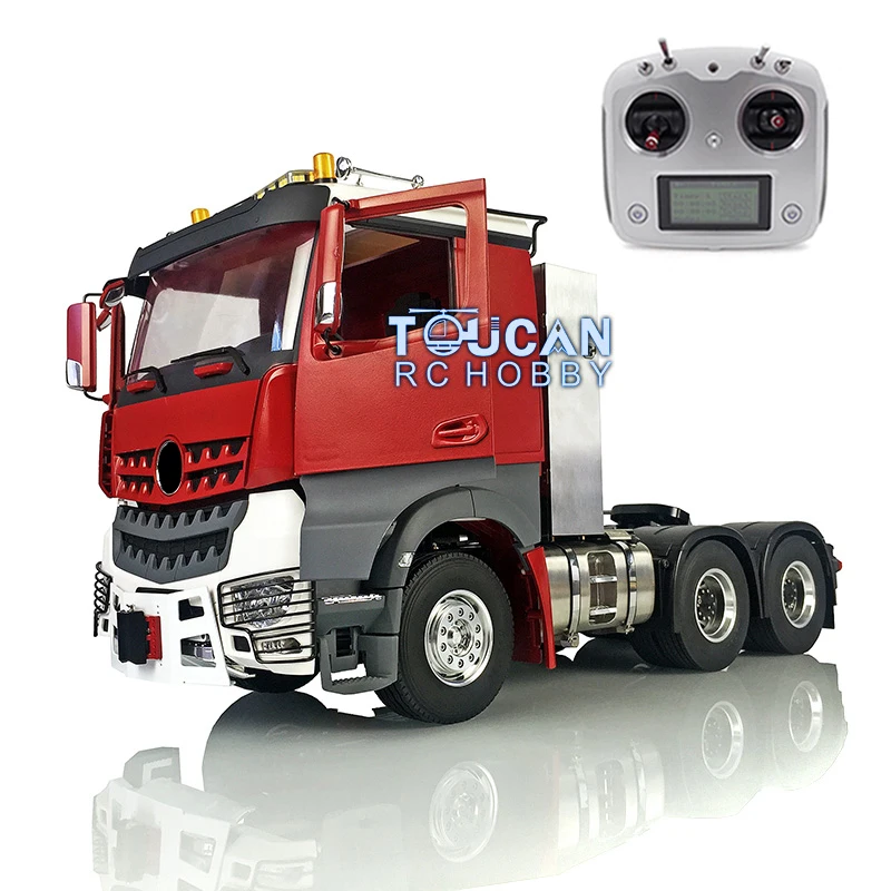 1/14 6*6 LESU RC Tractor Truck Metal Chassis DIY Painted Cabin Sound ESC Roof light Radio Controller W/O Battery Toy THZH0830 5