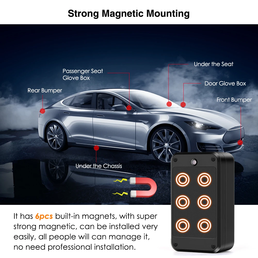 AUTOPMALL NEW 4G ML500G Car Tracker Strong Magnetic Container Tracking Device Temperature Monitoring Fleet GPS Tracking System