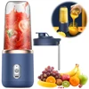Portable Blender USB Rechargeable 400ML Mini Juice Blender Cup 40W Fruit Shakes Juicer Mixer Automatic Electric Juicer 6