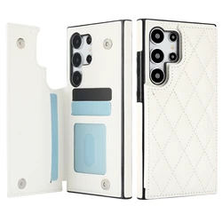 Luxurious Leather Flip Wallet Case with Fragrance Card Slot - Galaxy S25 Ultra (White)