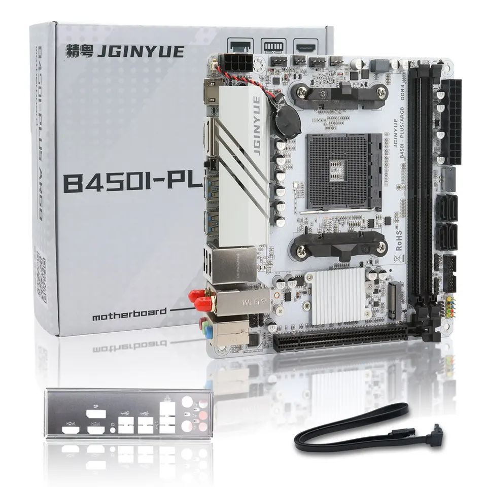 JGINYUE AMD AM4 ITX Motherboard supports Ryzen R3 R5 R7 1/2/3/4/5
