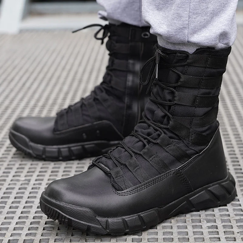 Stivali Da Combattimento Tattici Militari Neri Da Uomo Outdoor Escursionismo Desert Army Boots Stivaletti Maschili Traspiranti Leggeri Scarpe Da Giung