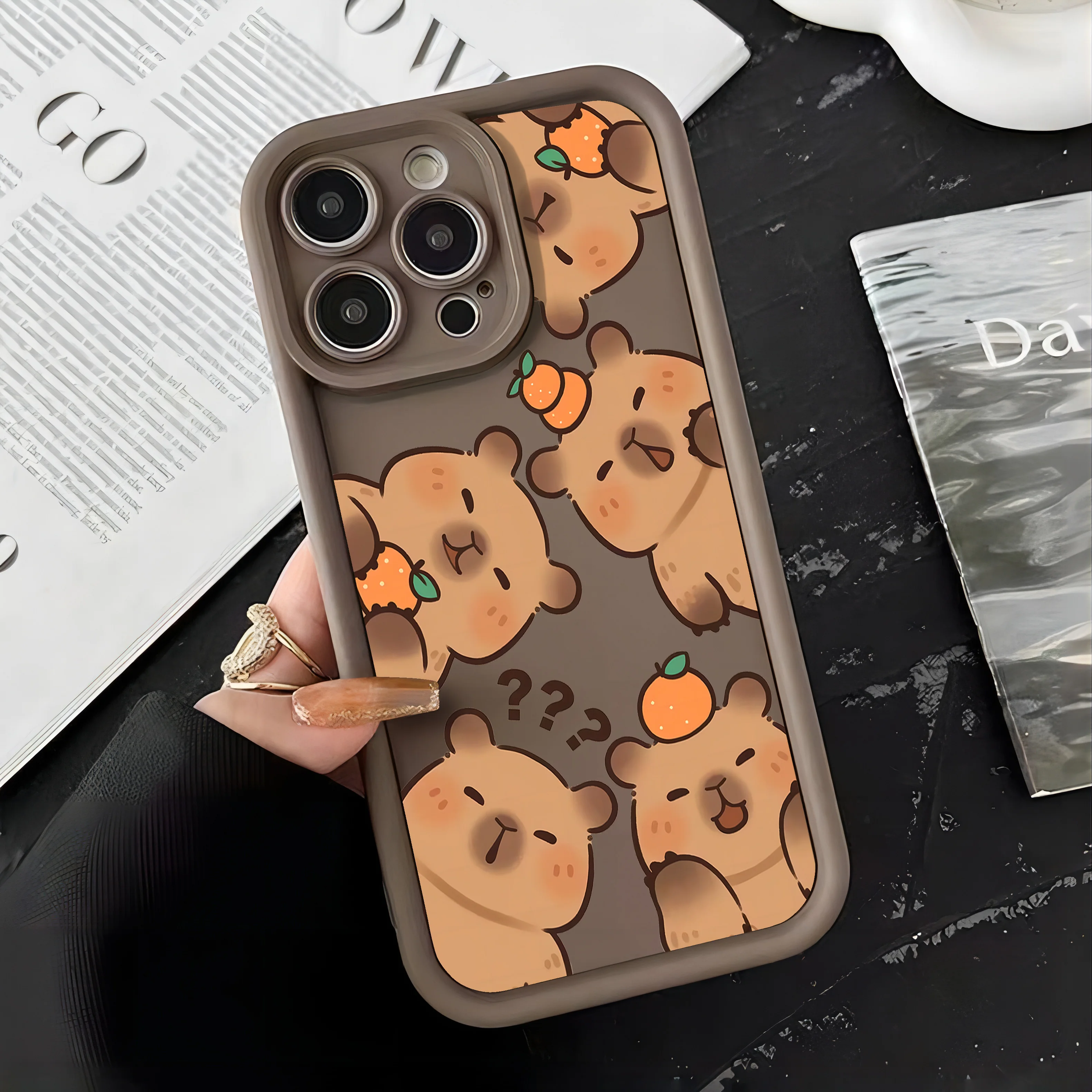 Cartoon Cute Capybaras Phone Case - Colorful and Fun Design