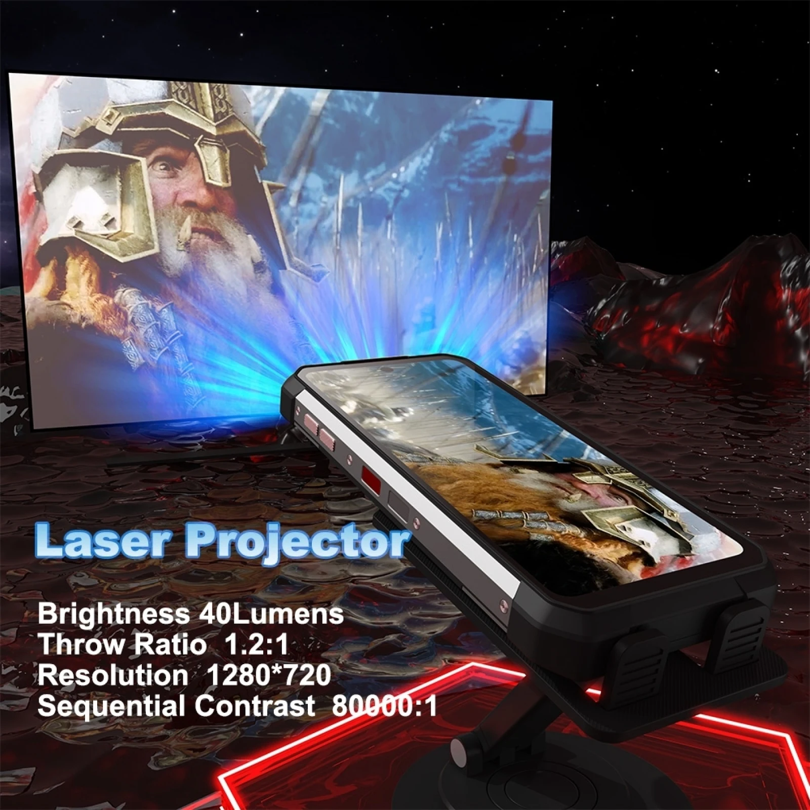 Unihertz Tank 2 Laser Projector Rugged Phone 12GB+256GB 108MP Camera Night  Version 15500mAh 6.79'' Android 13 4G NFC Smartphone