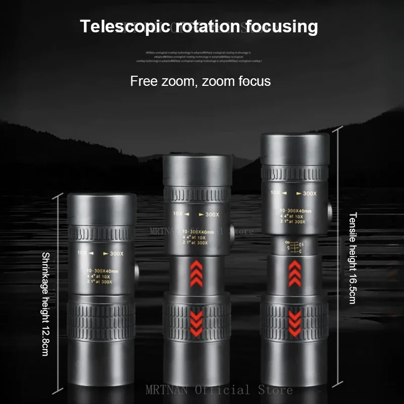 10-300X Zoom Powerful Monocular Long Range Professional Binoculars Telescope High Quality BAK4-Prisms Portable for Camping 3