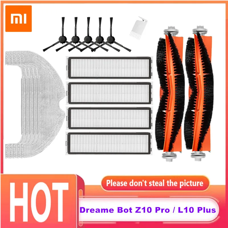 Dreame Bot L10 Plus Z10 Pro Hepa Filter Main Side Brush Mop Cloth Rag For Robotic Vacuum Cleaner Spare Replacement Parts robot vacuum cleaner spare parts engine ventilation fan motor for xiaomi mi 1st robotic vacuum cleaner parts accessorie