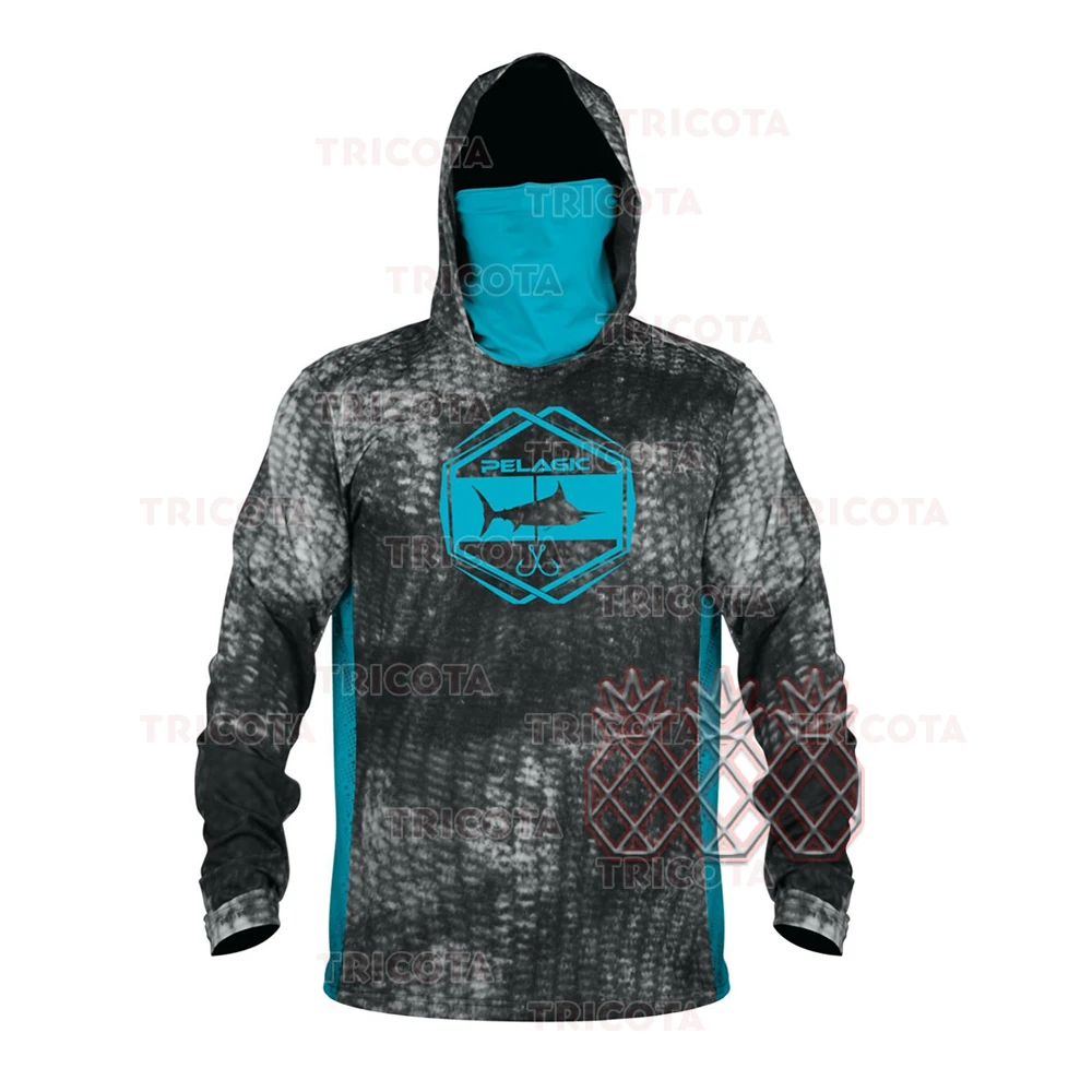 Pelagic Fishing Shirts Mens Mask Long Sleeve Fishing Shirt Outdoor UV