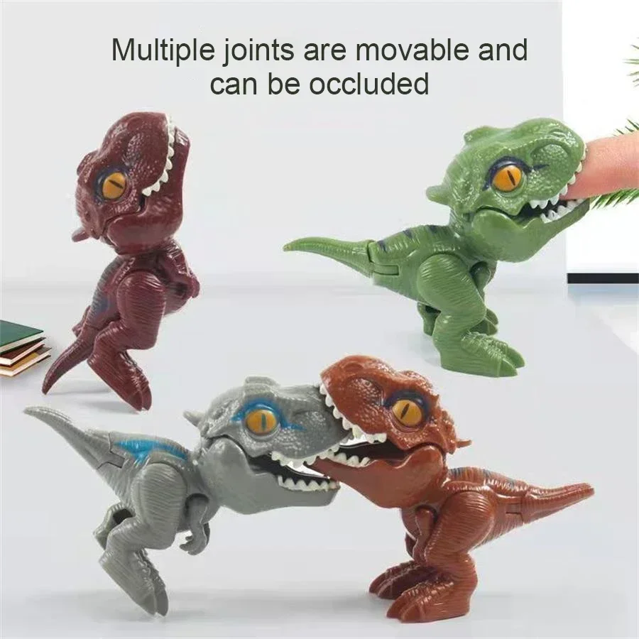 20-1PCS Finger Dinosaur Tricky Tyrannosaurus Finger-biting Movable Joints Hand Doll Prop Dino Toys for Children Gifts