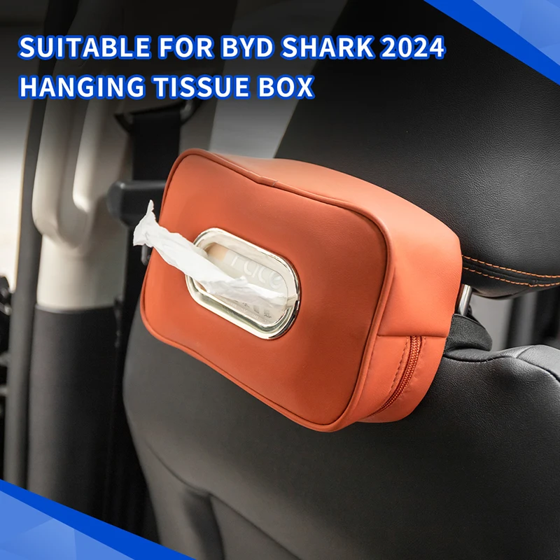 BYD Shark 6 Nappa 가죽 센터 콘솔 팔걸이 티슈 박스 홀더 Sun Visor 뒷좌석 고정 스트랩 액세서리