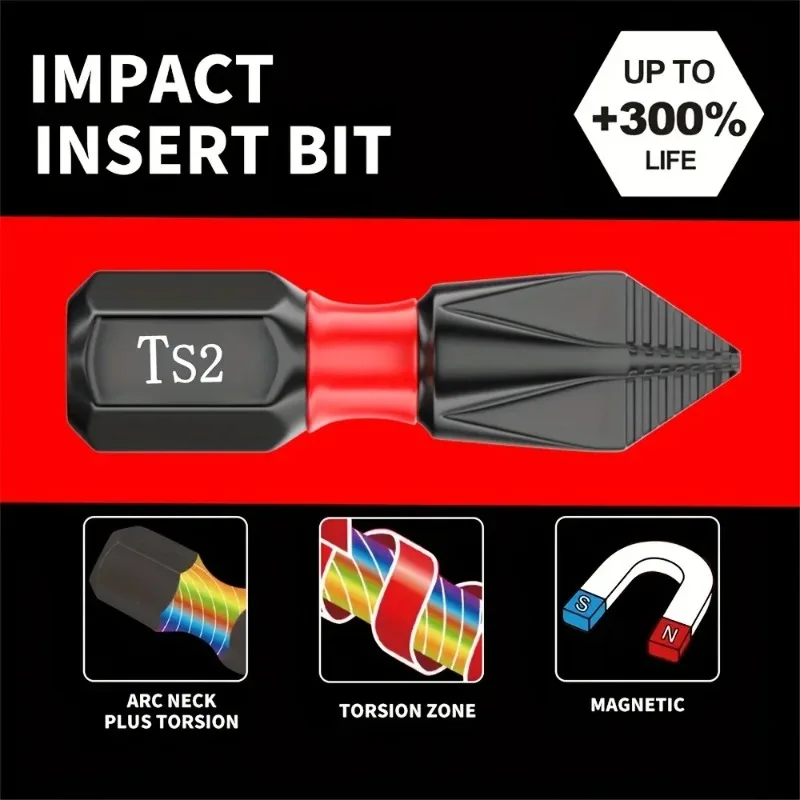 20-Piece Tungsten Steel Electric Screwdriver Set - Strong Magnetic Cross Head Bits for High Precision DIY & Professional Repair