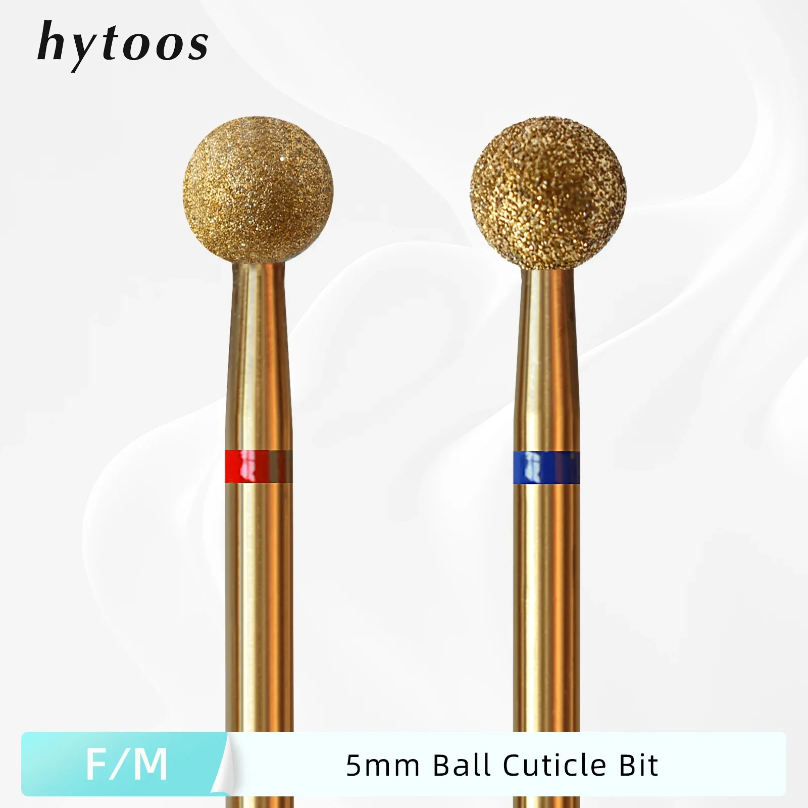 HYTOOS 5mm nail drill bit Ball Cuticle Clean Nail Drill Bit Titanium Russian Diamond Nail Bits Cleaner Accessories Tool for Dead Skin