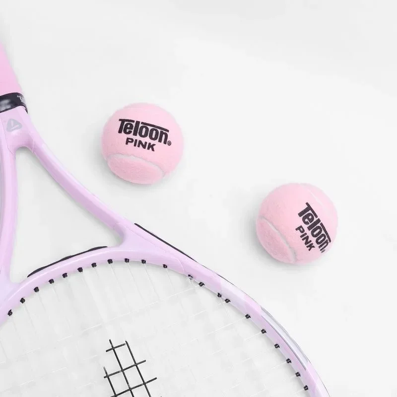 Teloon Pink Tennis Ball Acrylic Wool Cloth 1/2 Pack Practice Training Outdoor Entertainment Ball Tennis Suitable for Beginner
