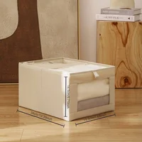 1 set of classic fabric storage boxes with flip cover - rectangular wardrobe storage basket 1