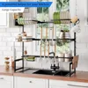 Over The Sink Dish Drying Rack XLarge 3 Tier Dish Drainers Drying Rack 31"-39.5" L x 12" W x 34"-38" H Extendable Large 6