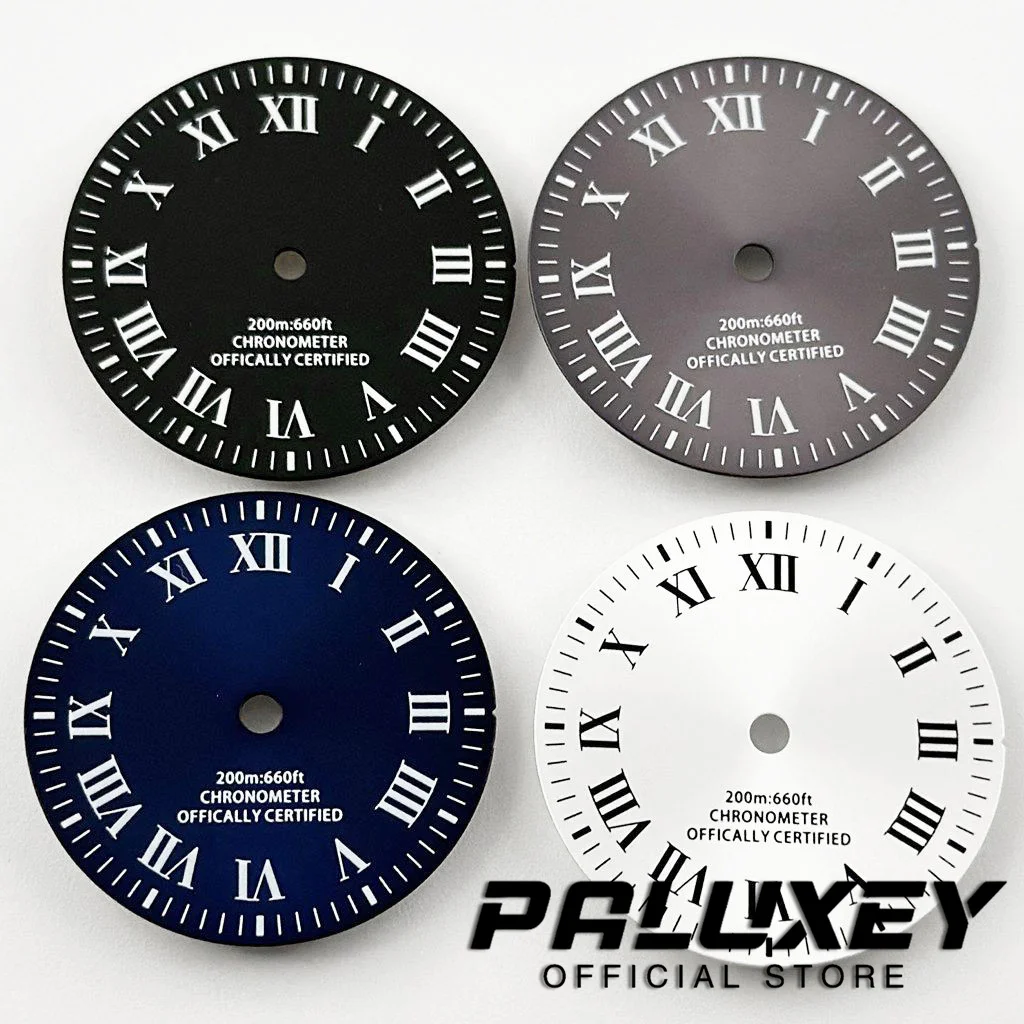 Quadrante Luminoso 29 Mm Nero Verde Luminoso Stile Pilota Vintage NH35