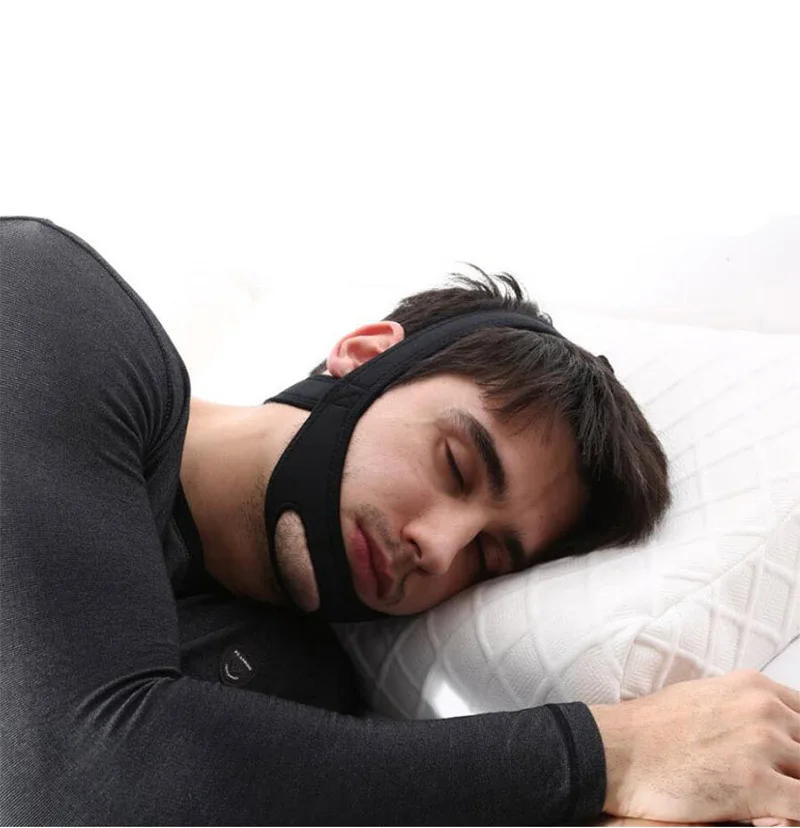 Adjustable Anti Snoring Belt Snore Chin Strap Mouth Guard Health Bandage Sleep Aid Care Tool Black Blue